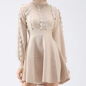 Amiable Attraction Crochet A-Lined Knit Dress
